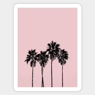 Tropical landscape palms, Pink, Nature print Sticker